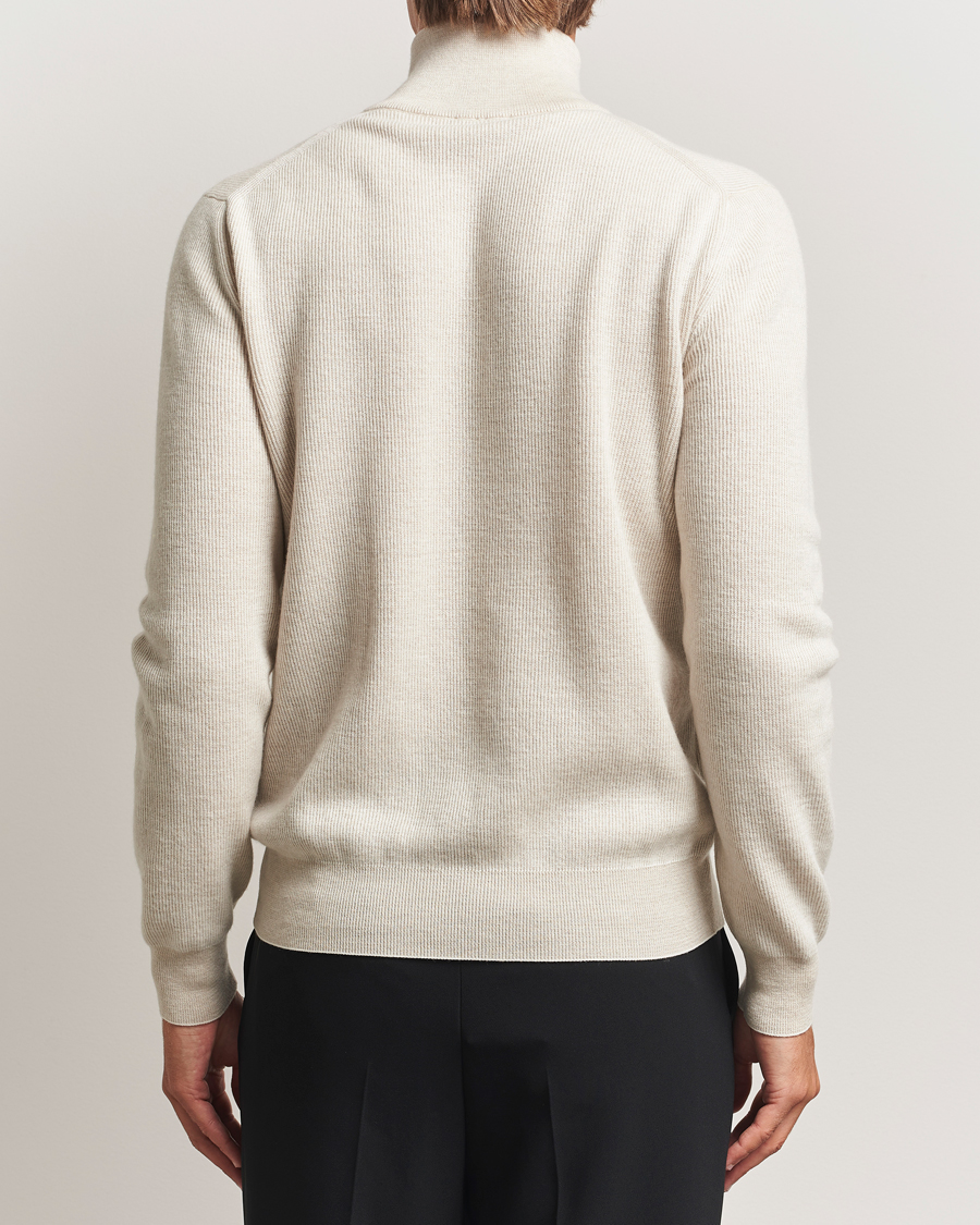 Homme | Pulls Et Tricots | Brioni | Cashmere Rib Half Zip Beige