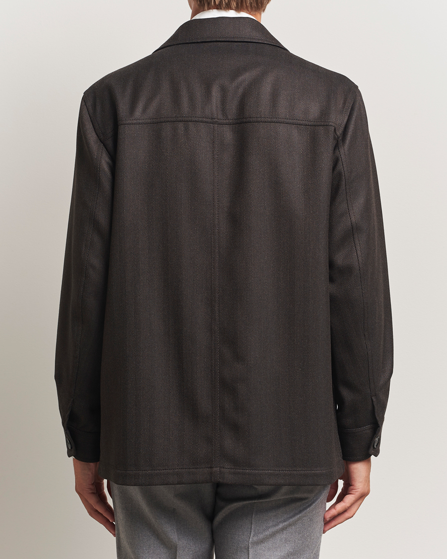 Homme | Manteaux Et Vestes | Brioni | Herringbone Hunting Jacket Dark Brown