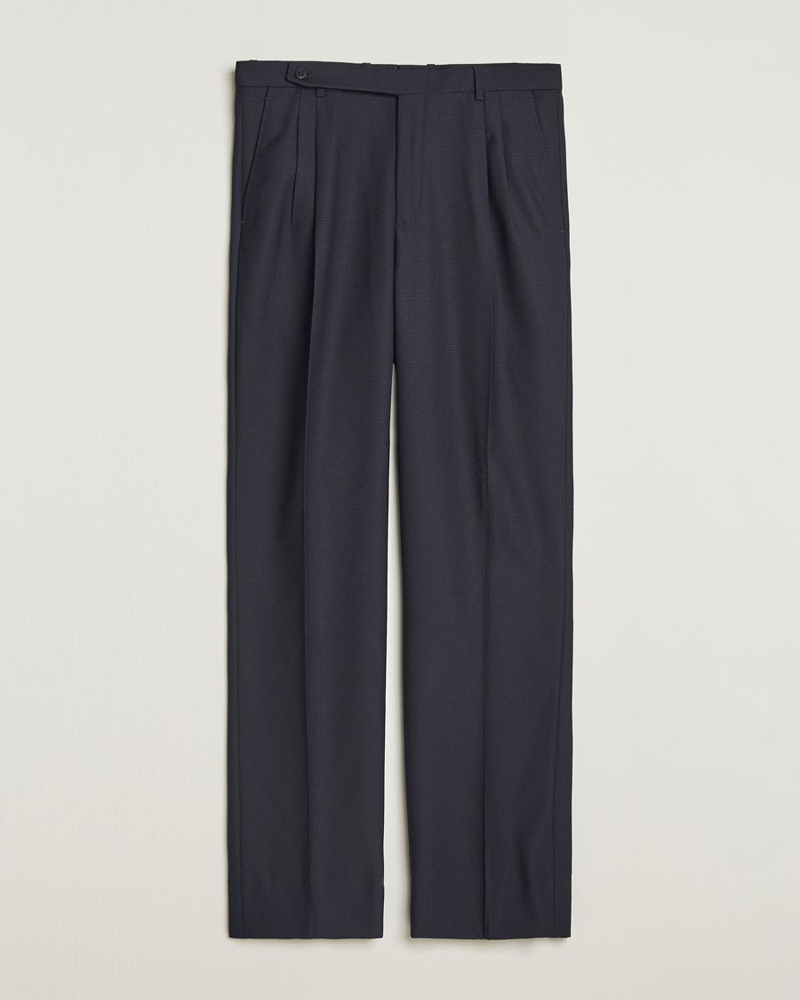 Homme | Pantalons | Brioni | Capri Wool Trousers Navy
