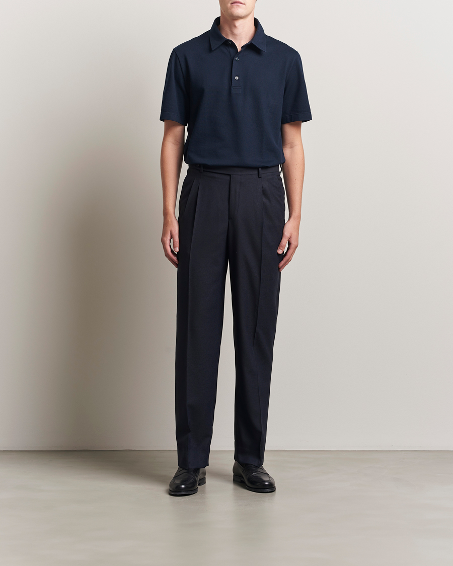 Homme | Pantalons | Brioni | Capri Wool Trousers Navy