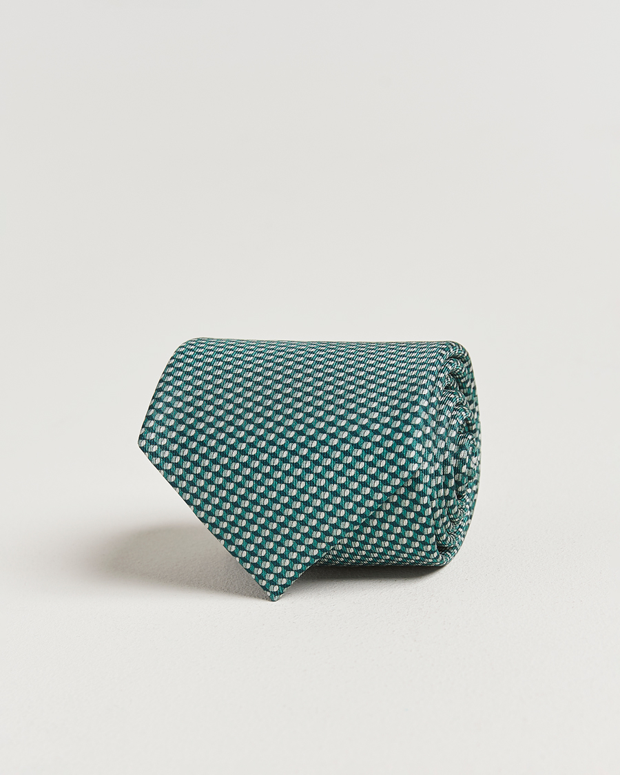 Homme | Brioni Printed Silk Tie Green | Brioni | Printed Silk Tie Green