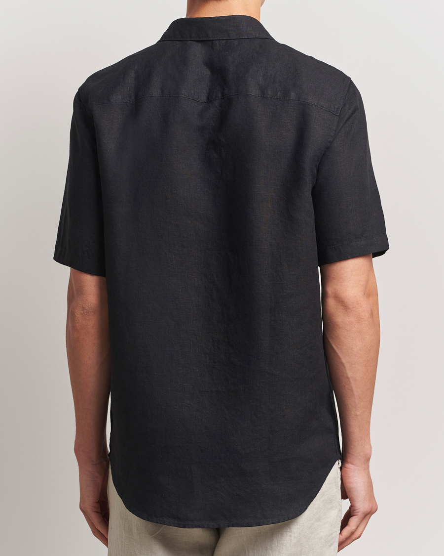 Homme | Chemises | NN07 | Enzo Linen Short Sleeve Shirt Black