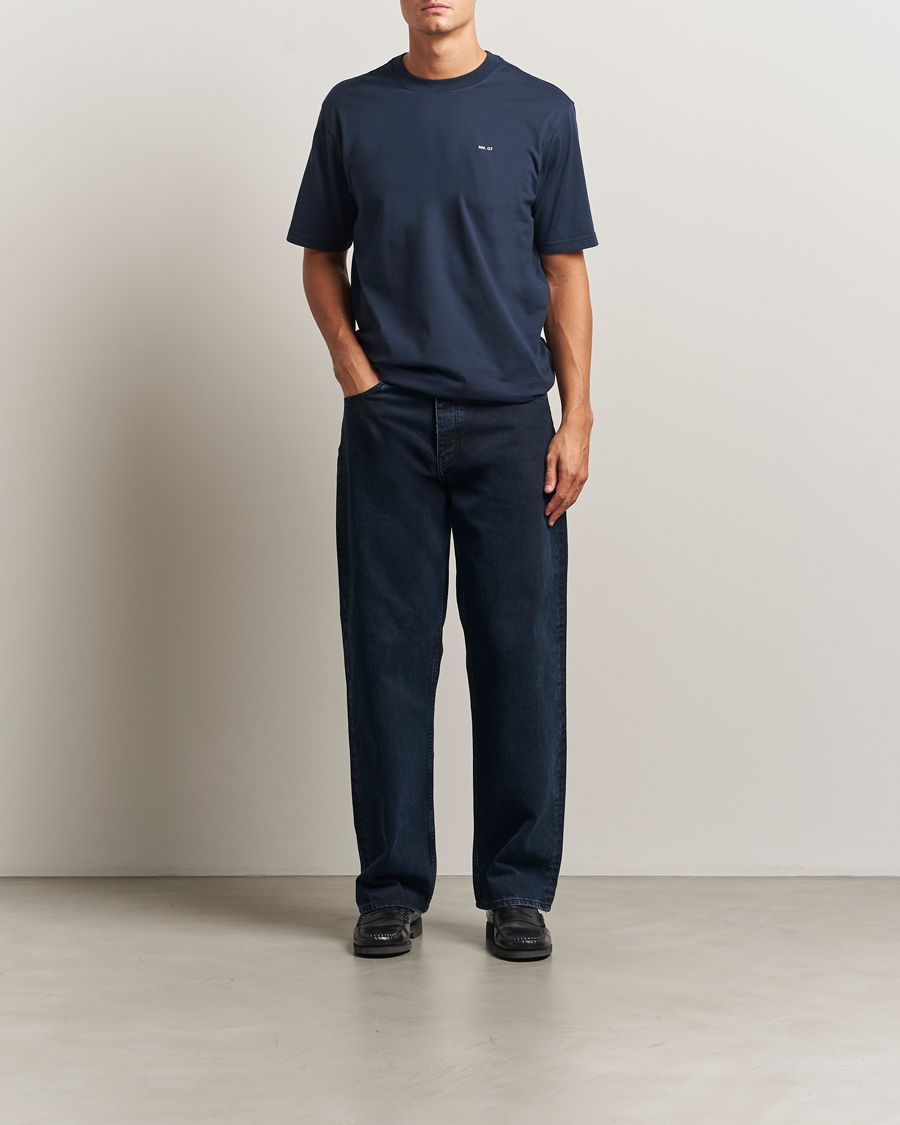 Homme | T-shirts | NN07 | Abel Logo Crew Neck T-Shirt Navy