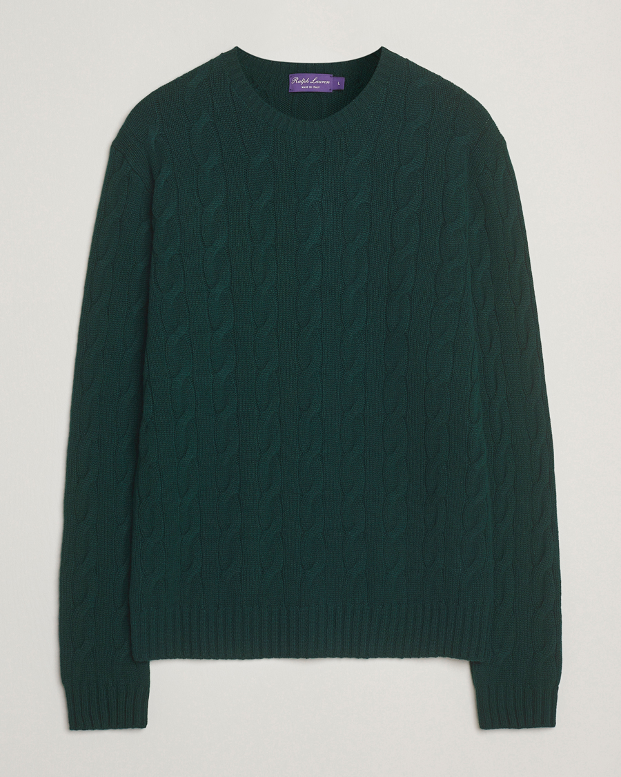 Homme | Pulls Et Tricots | Ralph Lauren Purple Label | Cashmere Cable Sweater Moss Agate