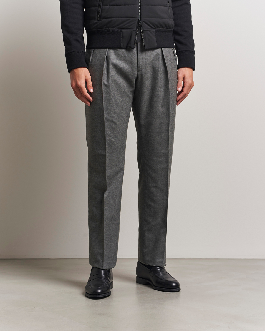 Homme | Pantalons | Ralph Lauren Purple Label | Worsted Flannel Trousers Light Grey
