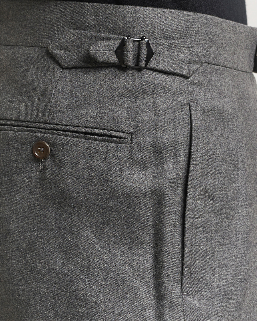 Homme | Pantalons | Ralph Lauren Purple Label | Worsted Flannel Trousers Light Grey