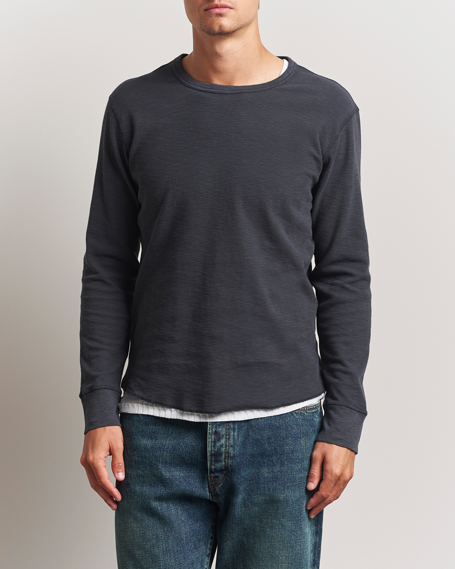 Homme | T-shirts | Sunflower | Long Sleeve Waffle T-Shirt Washed Black