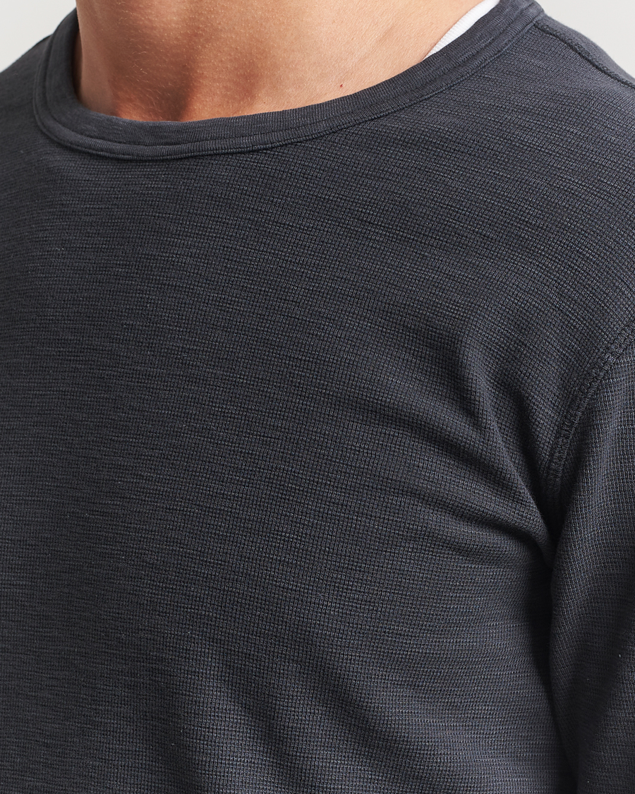 Homme | T-shirts | Sunflower | Long Sleeve Waffle T-Shirt Washed Black