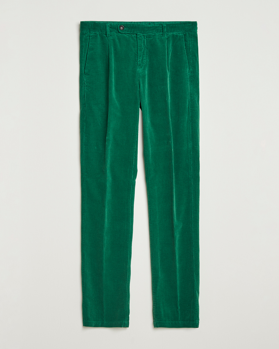 Homme | Pantalons | Massimo Alba | Ionio Pleated Corduroy Pants Green