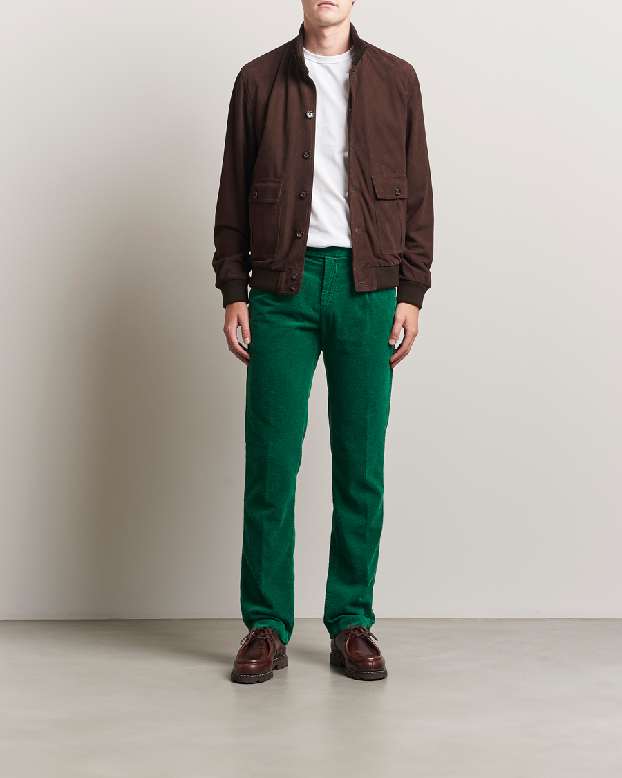 Homme | Pantalons | Massimo Alba | Ionio Pleated Corduroy Pants Green