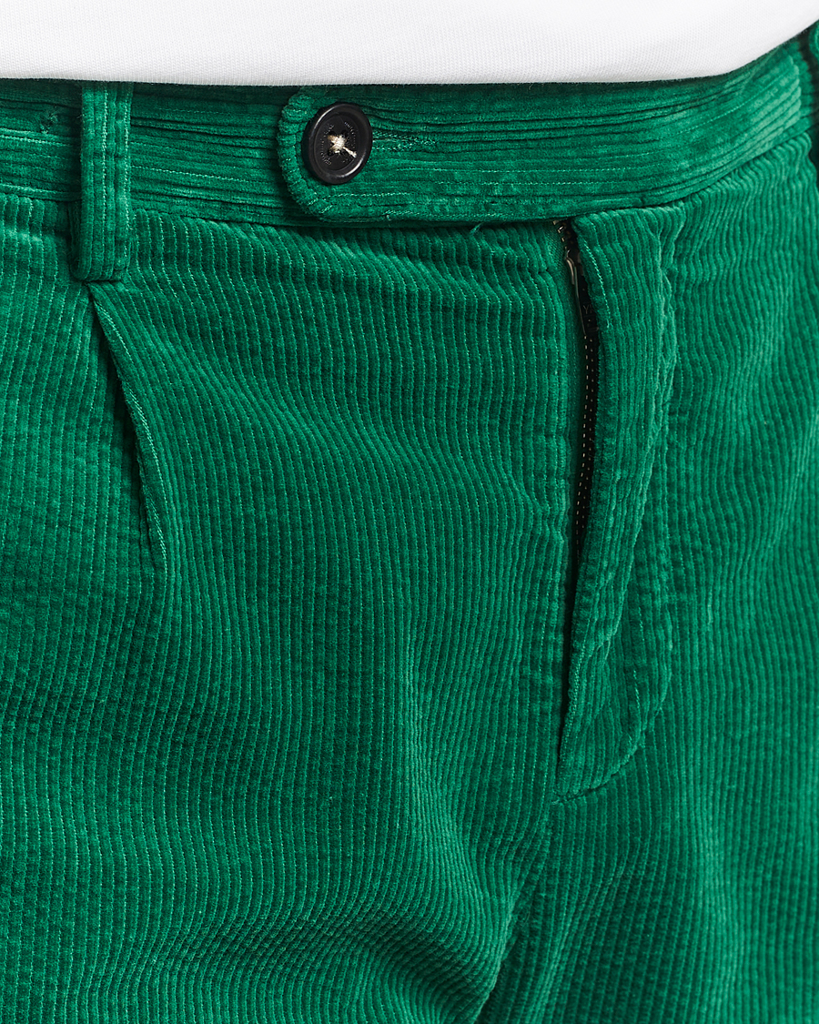 Homme | Pantalons | Massimo Alba | Ionio Pleated Corduroy Pants Green