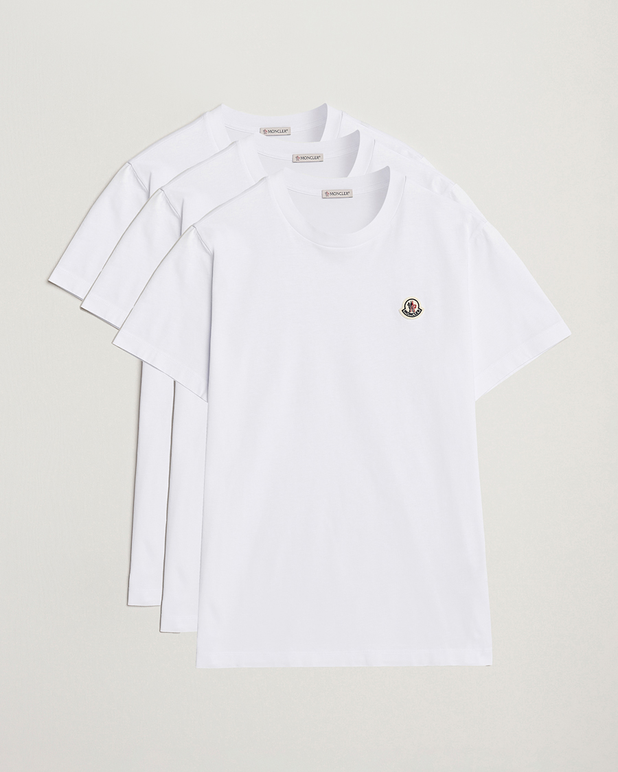 Moncler 3-Pack Logo T-Shirt White - Acheter Moncler CareOfCarl.fr.