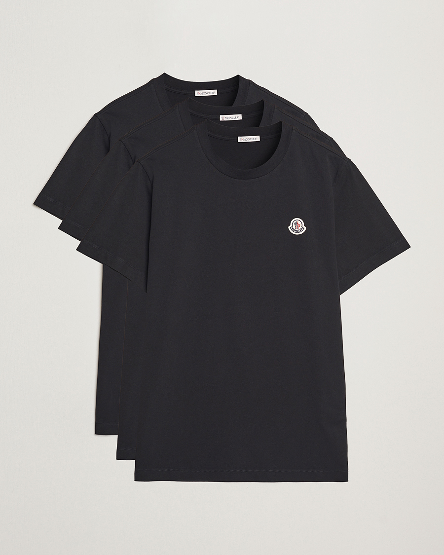 Homme | T-shirts | Moncler | 3-Pack Logo T-Shirt Black