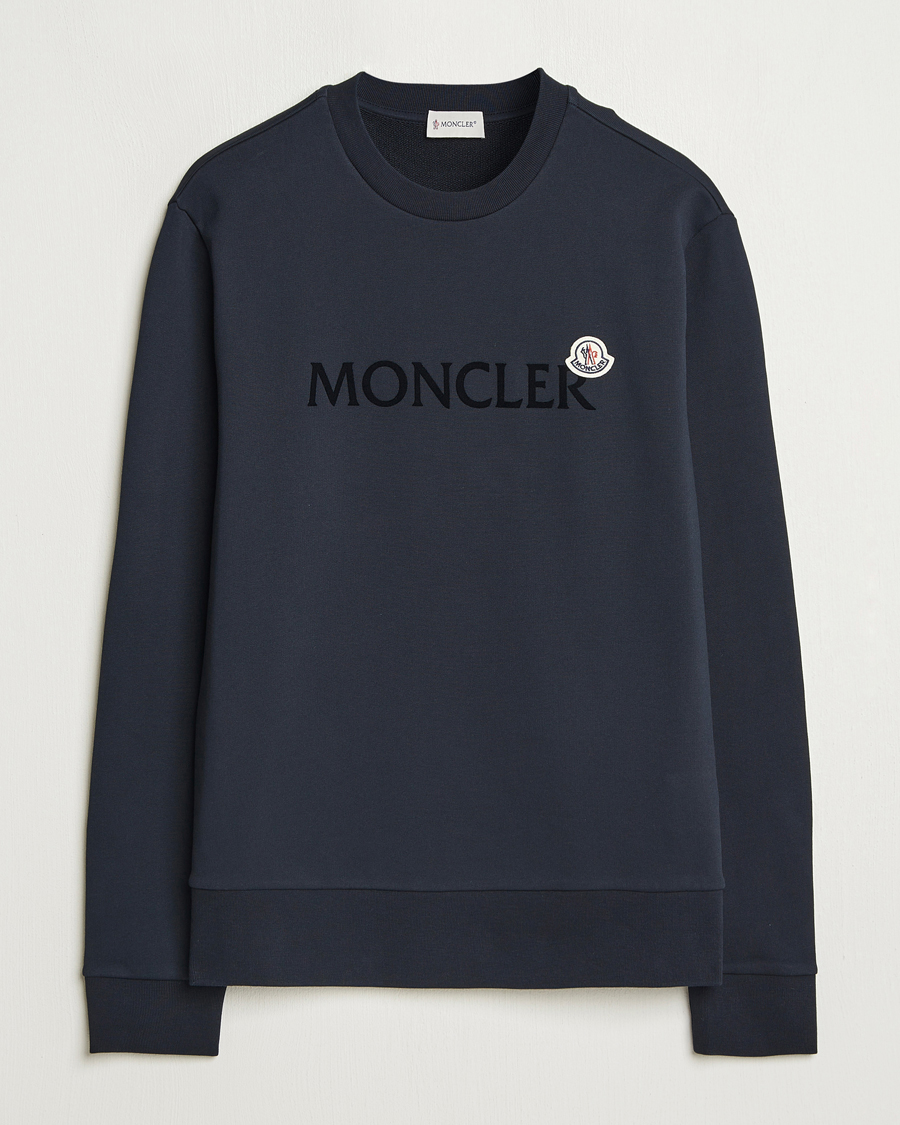 Homme | Pulls Et Tricots | Moncler | Lettering Logo Sweatshirt Navy