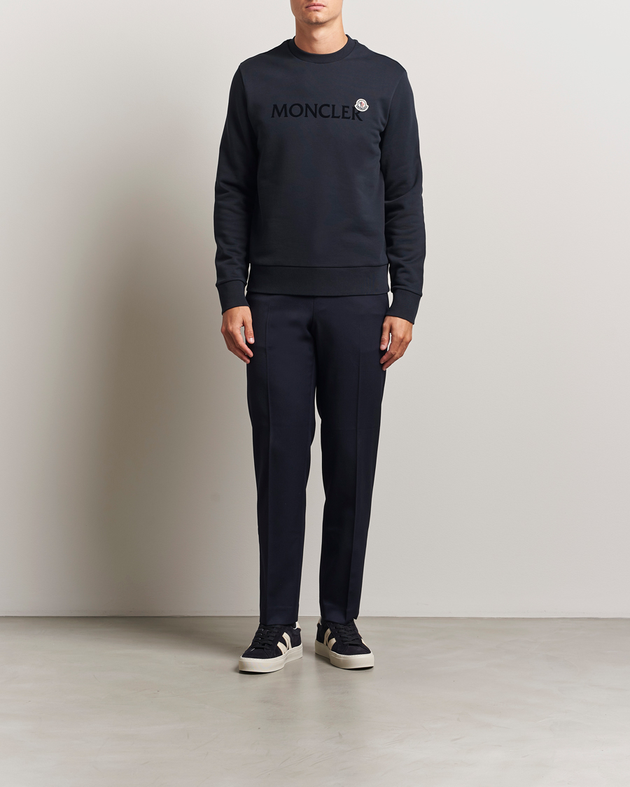 Homme | Pulls Et Tricots | Moncler | Lettering Logo Sweatshirt Navy