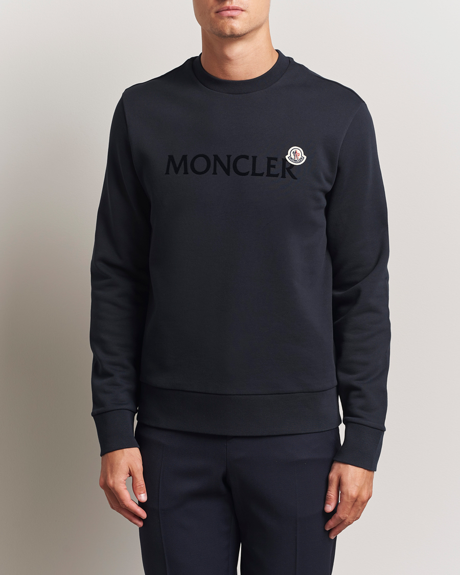 Homme | Pulls Et Tricots | Moncler | Lettering Logo Sweatshirt Navy