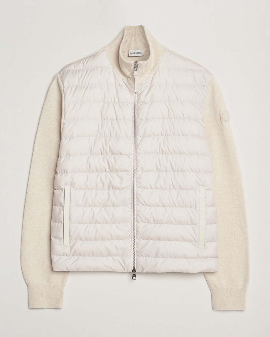 Homme | Pulls Et Tricots | Moncler | Full Zip Padded Cardigan Off White