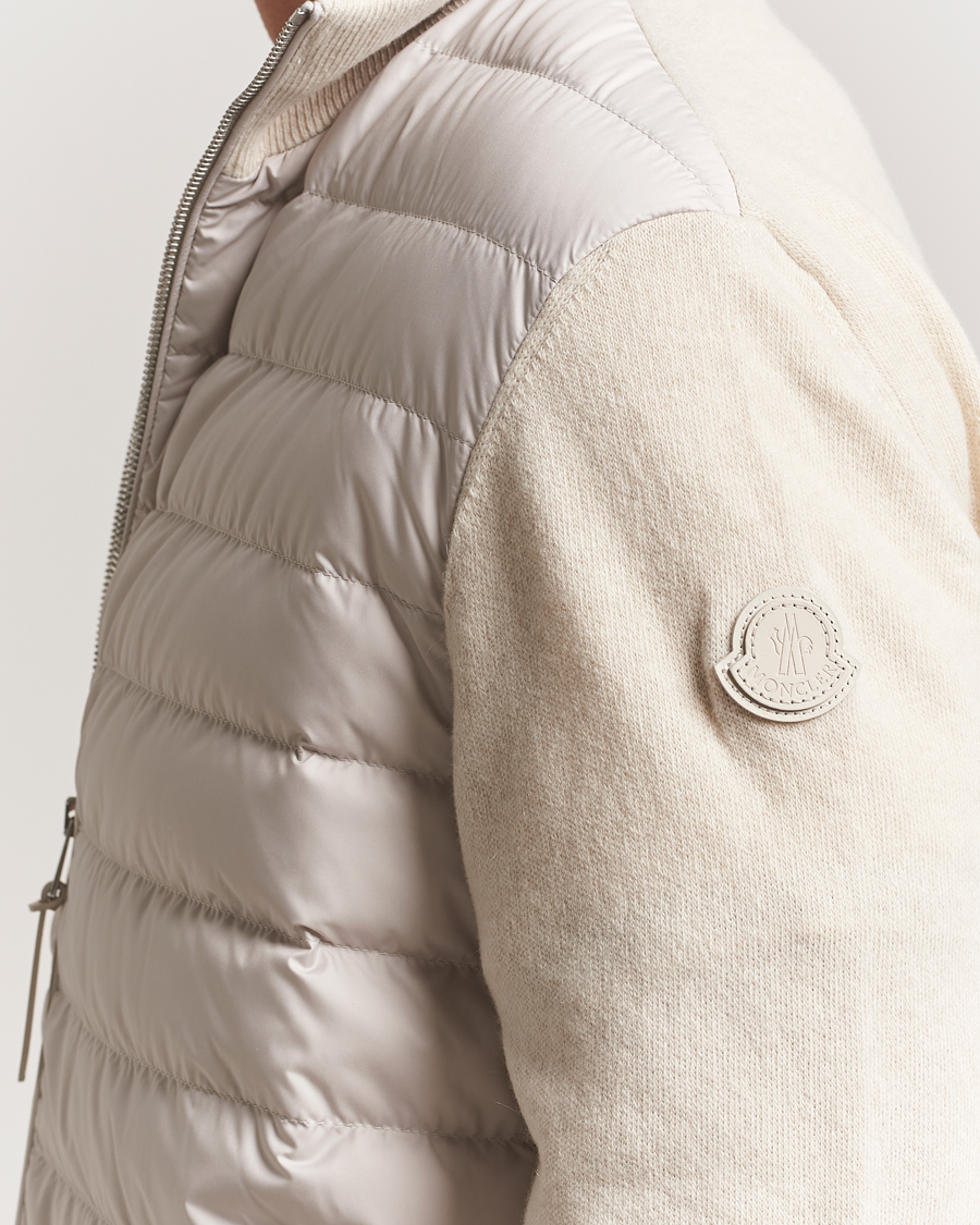 Homme | Pulls Et Tricots | Moncler | Full Zip Padded Cardigan Off White
