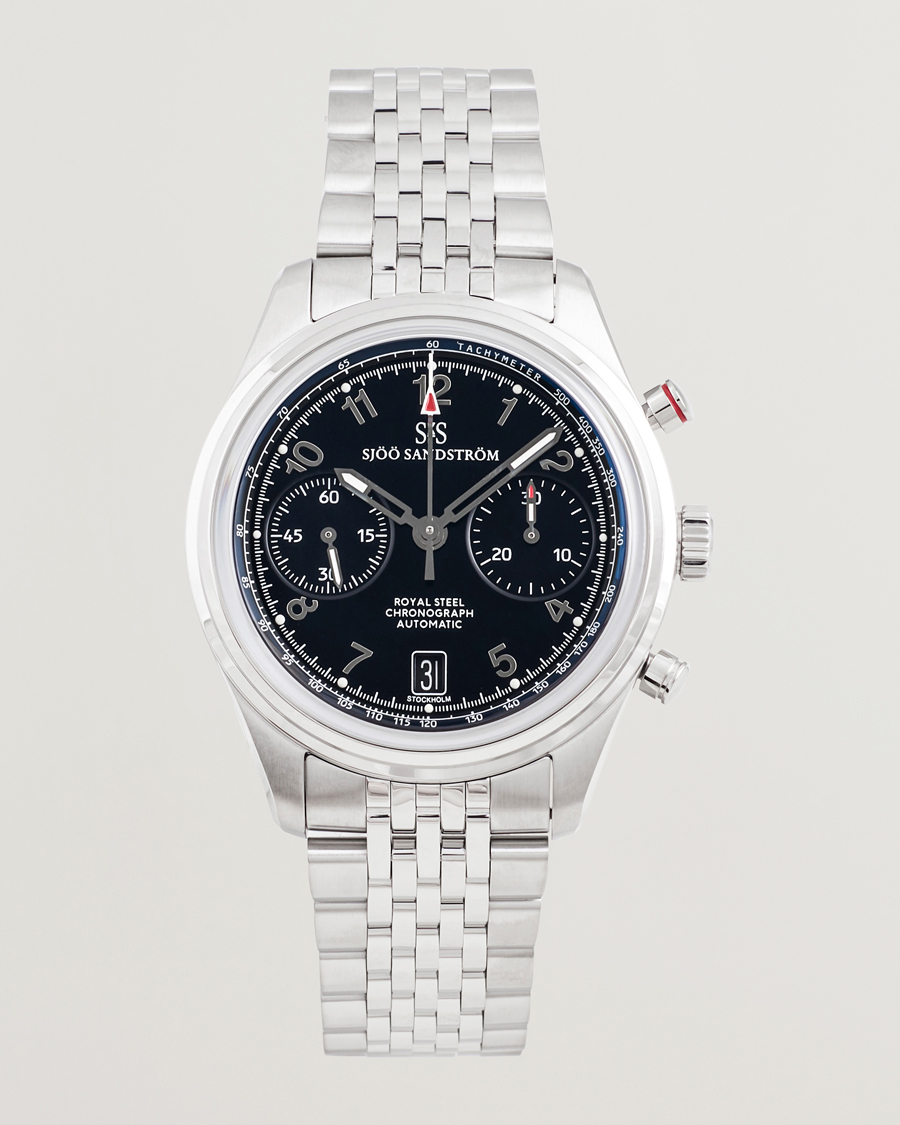 Homme | Sjöö Sandström Royal Steel Chronograph 40mm Black Dial | Sjöö Sandström | Royal Steel Chronograph 40mm Black Dial
