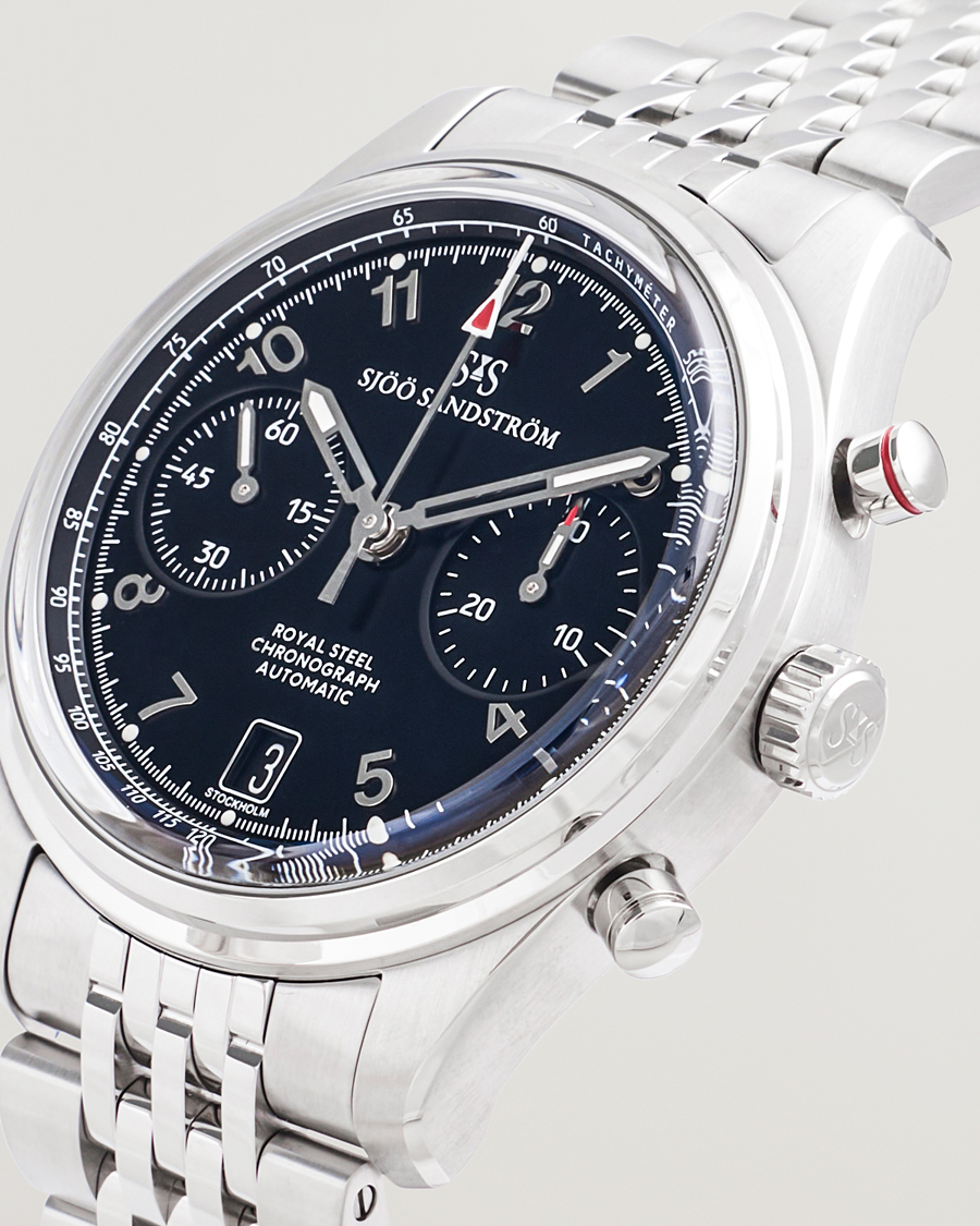 Homme | Sjöö Sandström Royal Steel Chronograph 40mm Black Dial | Sjöö Sandström | Royal Steel Chronograph 40mm Black Dial
