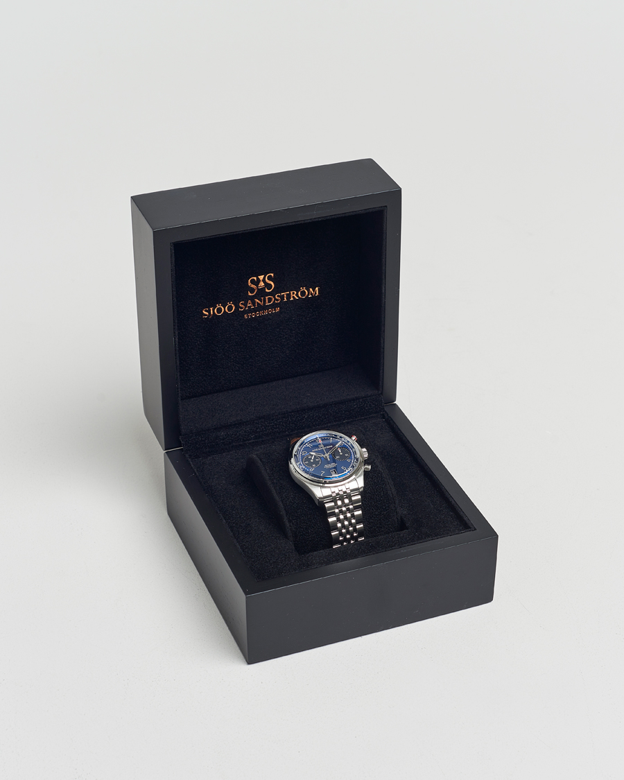 Homme | Sjöö Sandström Royal Steel Chronograph 40mm Blue Dial | Sjöö Sandström | Royal Steel Chronograph 40mm Blue Dial