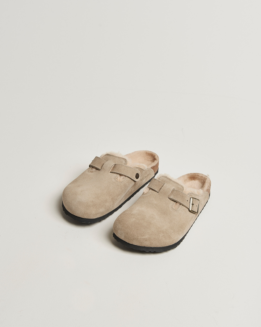 Homme | Sandales Et Mules | BIRKENSTOCK | Boston Shearling Taupe Suede