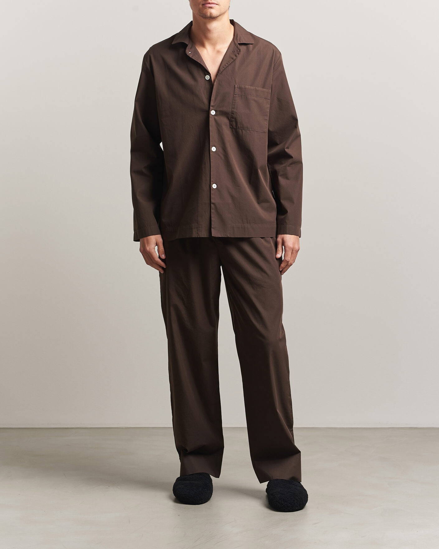 Homme | Peignoirs Et Pyjamas | Tekla | Poplin Pyjama Pants Coffee