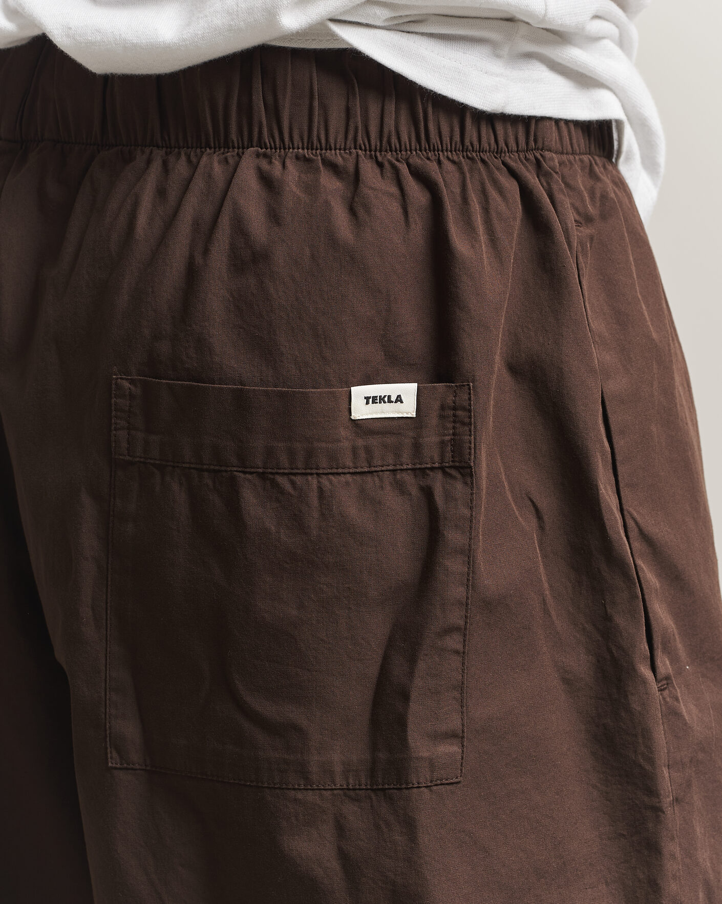 Homme | Peignoirs Et Pyjamas | Tekla | Poplin Pyjama Shorts Coffee