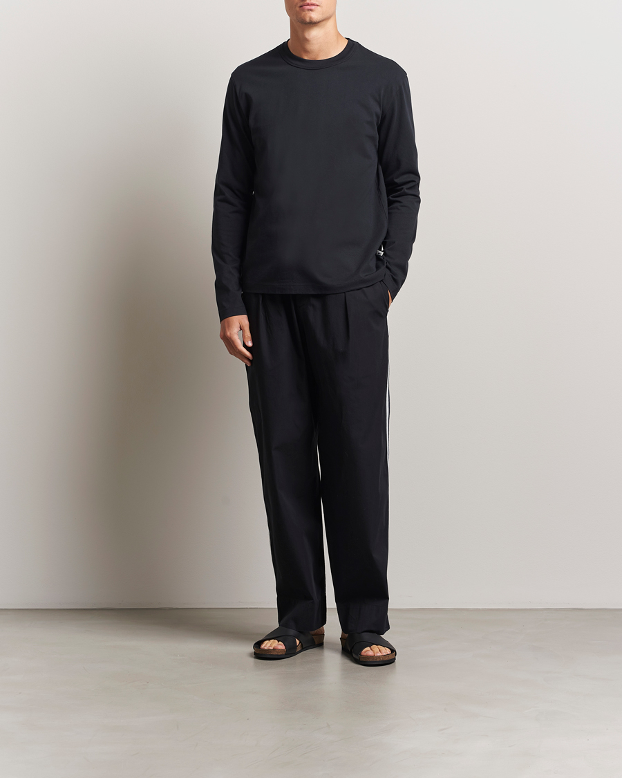 Homme | T-shirts | Tekla | Organic Cotton Long Sleeve T-Shirt Black