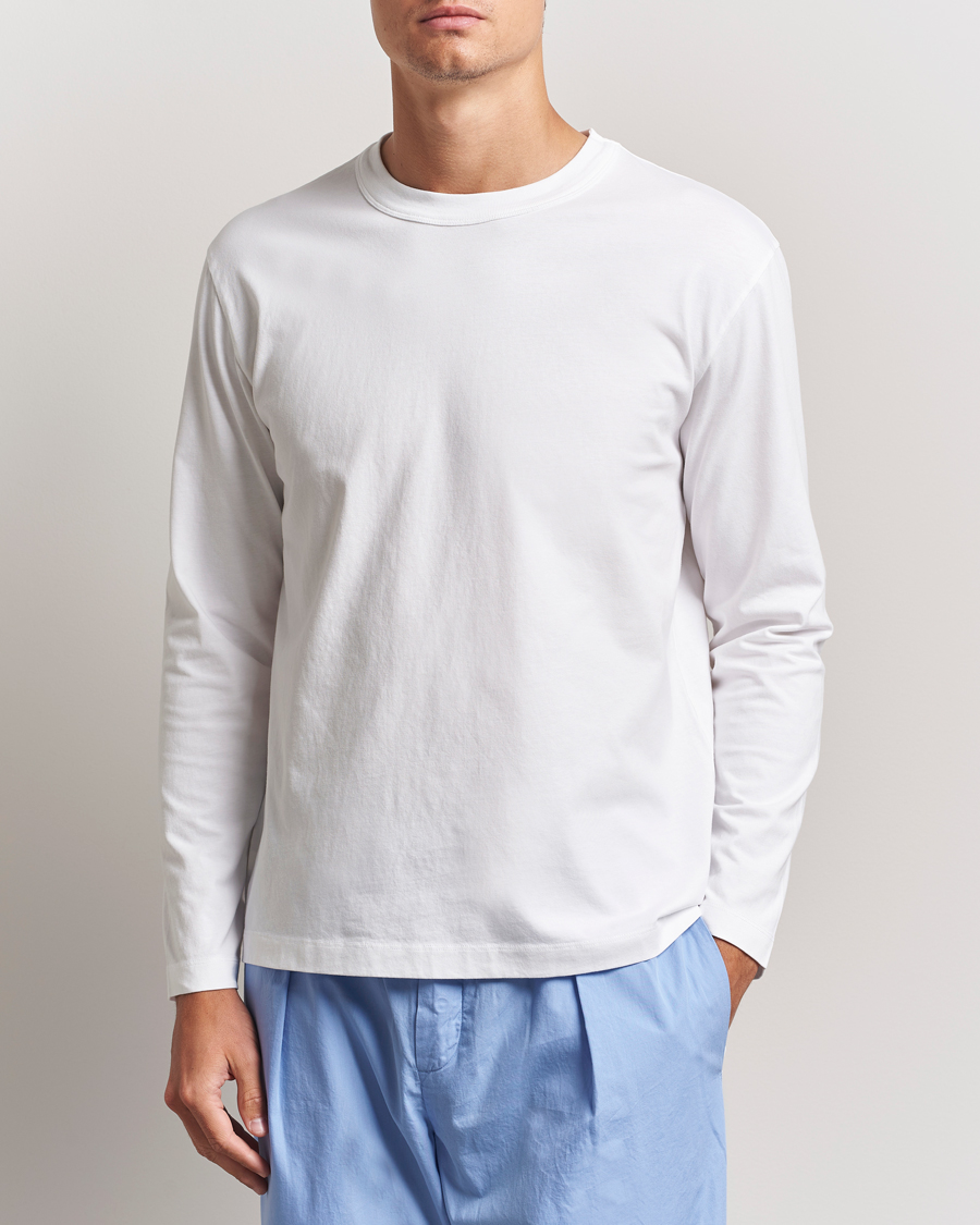 Homme | T-shirts | Tekla | Organic Cotton Long Sleeve T-Shirt White