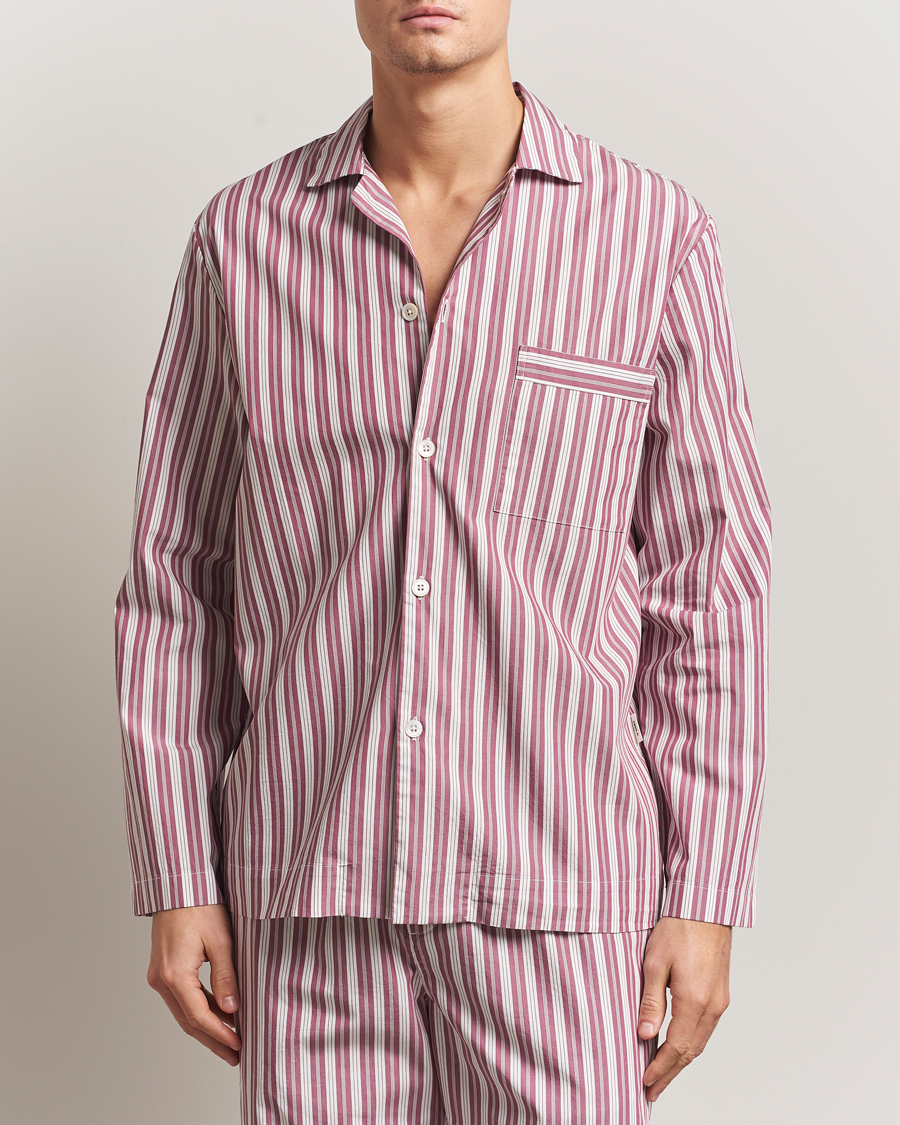 Homme | Peignoirs Et Pyjamas | Tekla | Poplin Pyjama Shirt Rhubarb Stripes