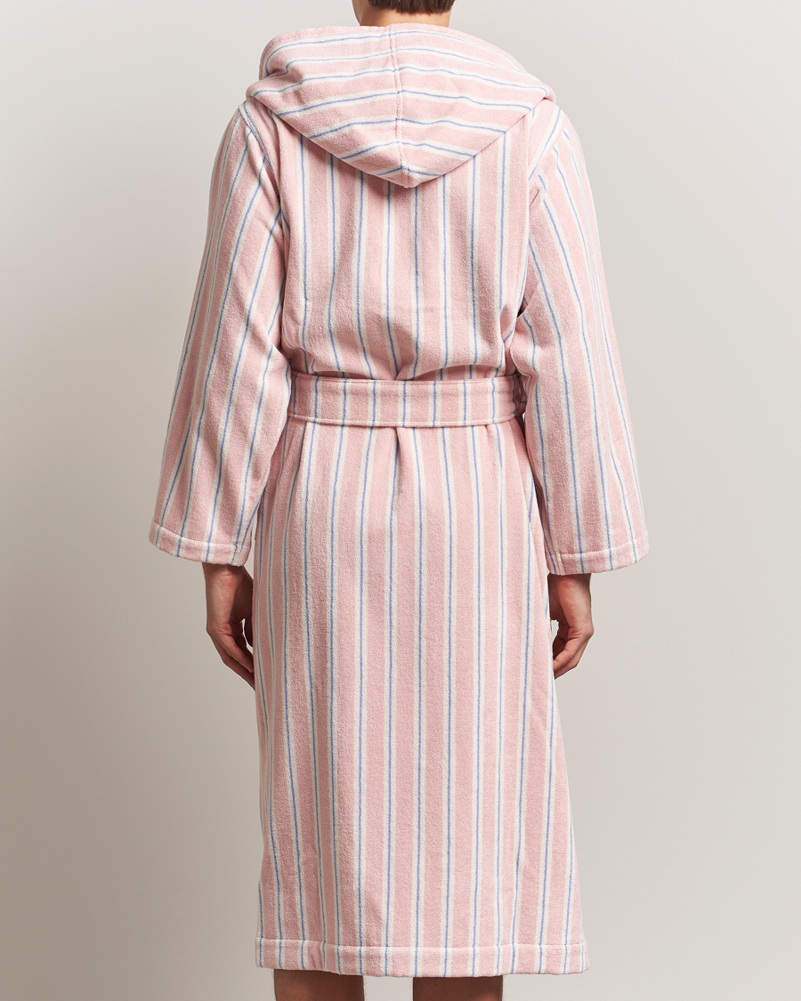 Homme | Peignoirs Et Pyjamas | Tekla | Organic Terry Hooded Bathrobe Candy Stripes