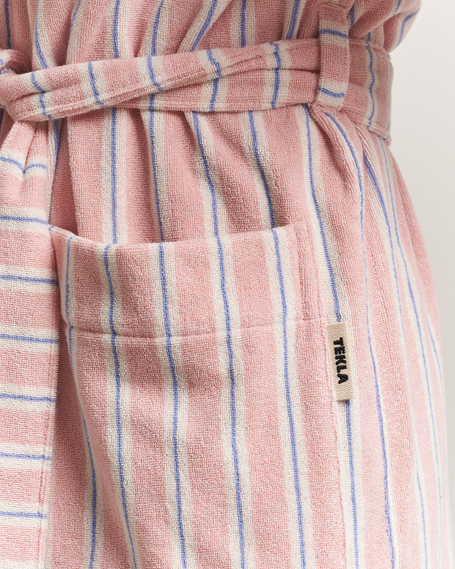 Homme | Peignoirs Et Pyjamas | Tekla | Organic Terry Hooded Bathrobe Candy Stripes