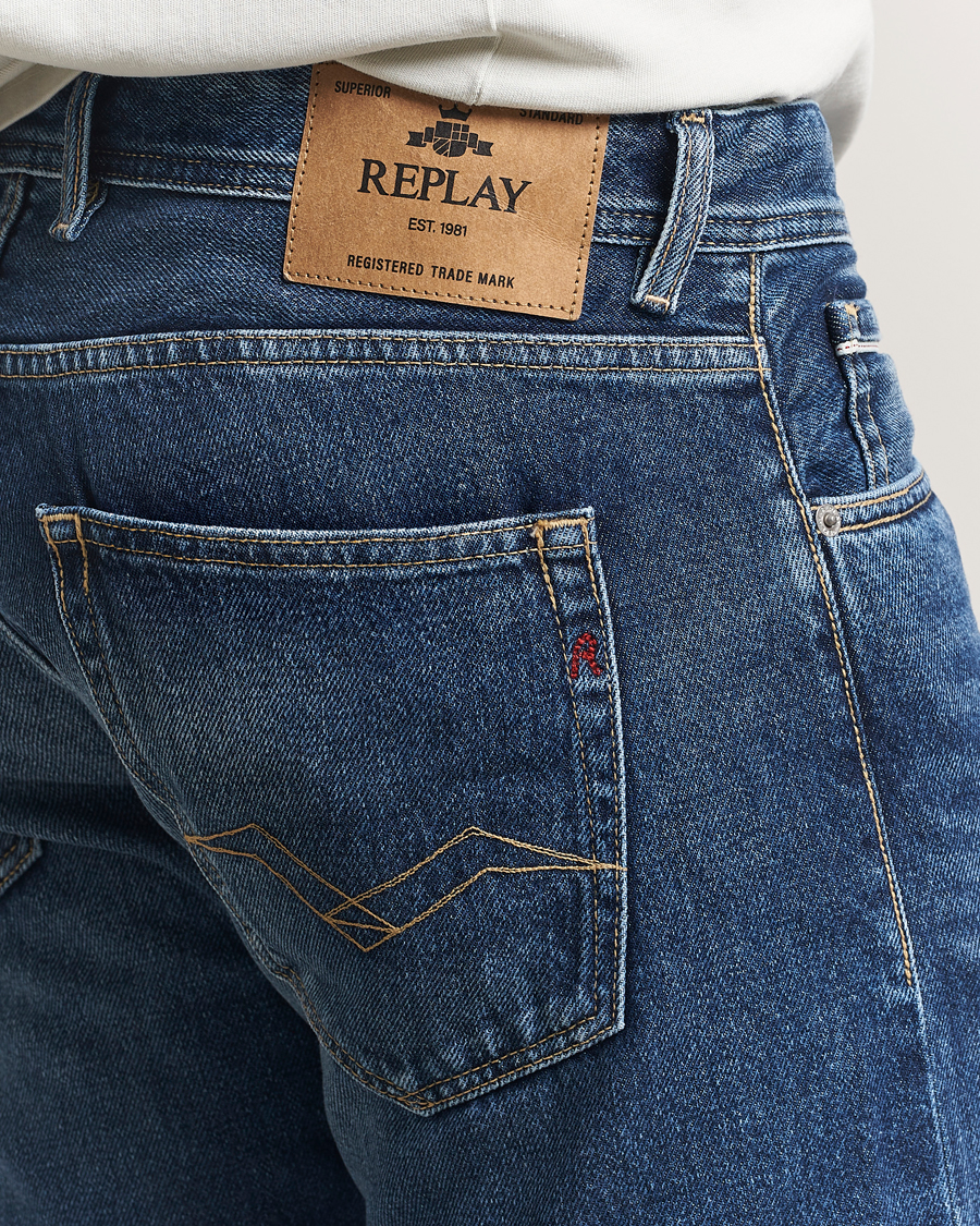 Homme | Jeans | Replay | Grover Straight Fit Rigid Jeans Medium Blue