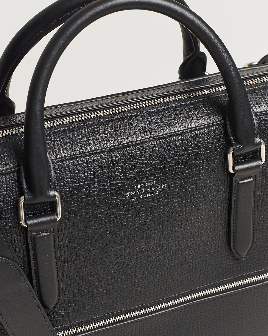 Homme | Smythson Ludlow Slim Briefcase With Zip Front Black | Smythson | Ludlow Slim Briefcase With Zip Front Black