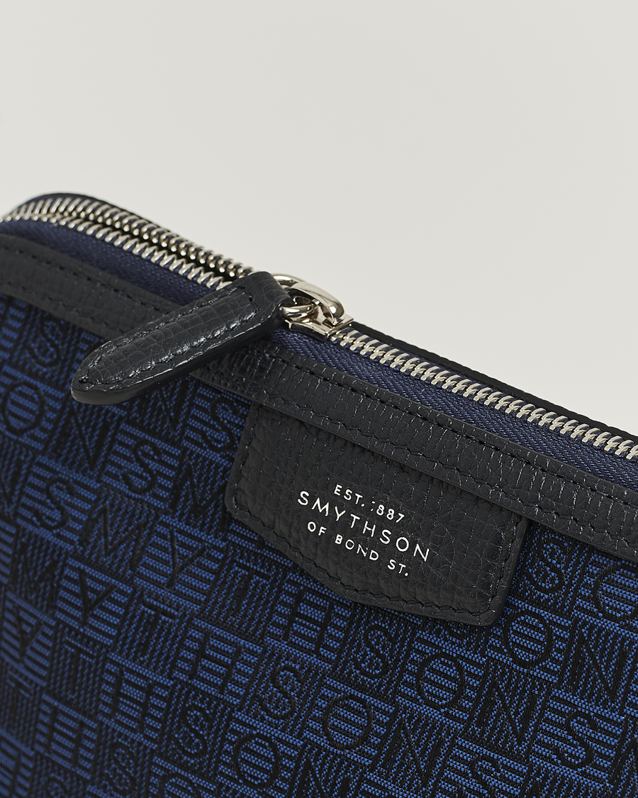 Homme | Smythson Canvas Stamp Travel Pouch Navy | Smythson | Canvas Stamp Travel Pouch Navy
