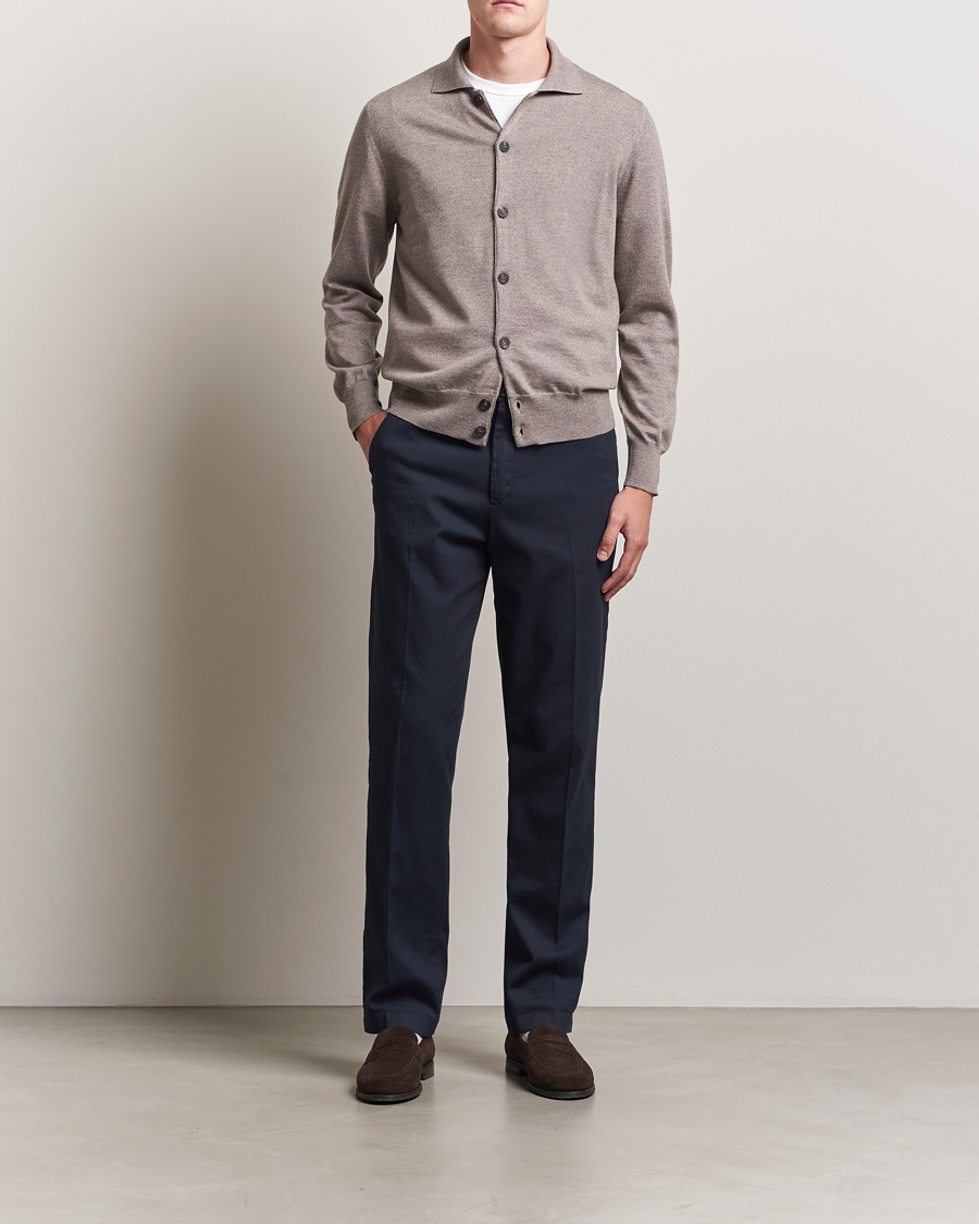 Homme | Pulls Et Tricots | Altea | Merino Wool Cardigan Taupe