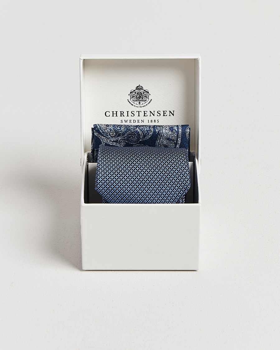Homme | Amanda Christensen Box Set Silk 8 cm Tie And Pocket Square Sky Blue | Amanda Christensen | Box Set Silk 8 cm Tie And Pocket Square Sky Blue