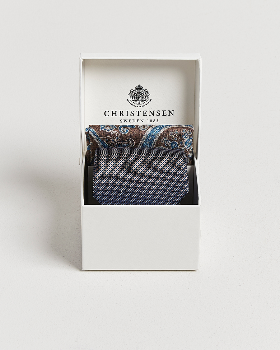 Homme | Cravates | Amanda Christensen | Box Set Silk 8 cm Tie And Pocket Square Brown