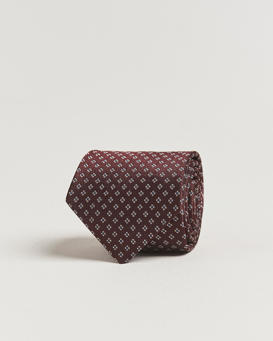 Homme | Amanda Christensen Silk Flower 8cm Tie Wine | Amanda Christensen | Silk Flower 8cm Tie Wine