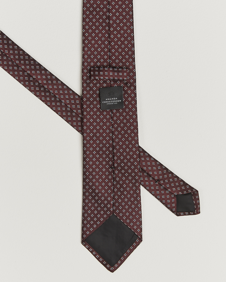 Homme | Amanda Christensen Silk Flower 8cm Tie Wine | Amanda Christensen | Silk Flower 8cm Tie Wine