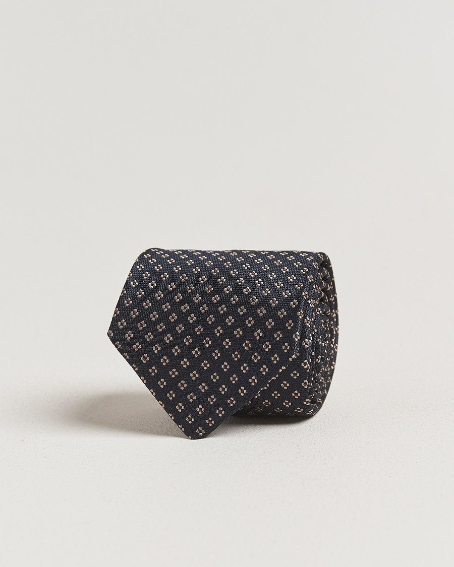 Homme | Amanda Christensen Silk Flower 8cm Tie Navy | Amanda Christensen | Silk Flower 8cm Tie Navy