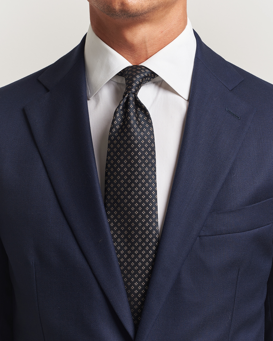 Homme | Amanda Christensen Silk Flower 8cm Tie Navy | Amanda Christensen | Silk Flower 8cm Tie Navy