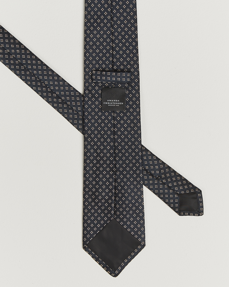 Homme | Amanda Christensen Silk Flower 8cm Tie Navy | Amanda Christensen | Silk Flower 8cm Tie Navy