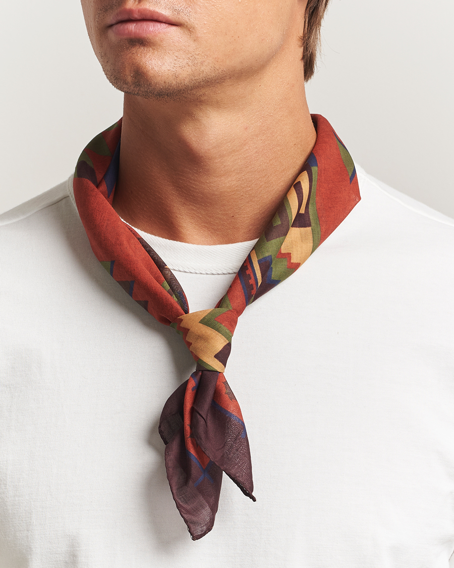Homme | Amanda Christensen Cotton Voilé Printed Bandana Rust | Amanda Christensen | Cotton Voilé Printed Bandana Rust