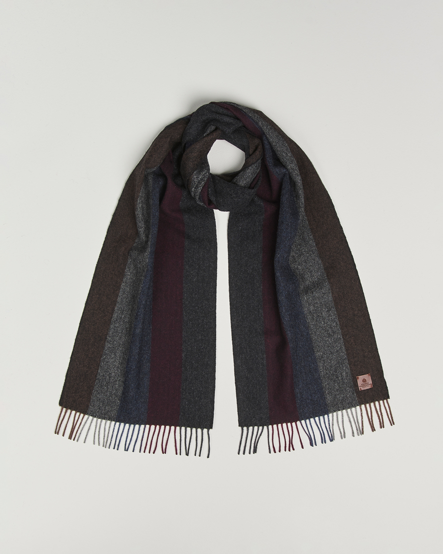 Homme | Amanda Christensen Merino Wool Herringbone Striped Scarf Multi | Amanda Christensen | Merino Wool Herringbone Striped Scarf Multi