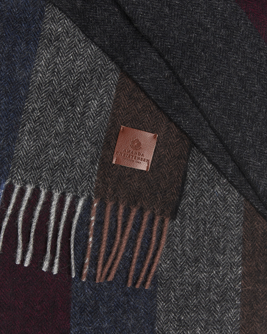 Homme | Amanda Christensen Merino Wool Herringbone Striped Scarf Multi | Amanda Christensen | Merino Wool Herringbone Striped Scarf Multi