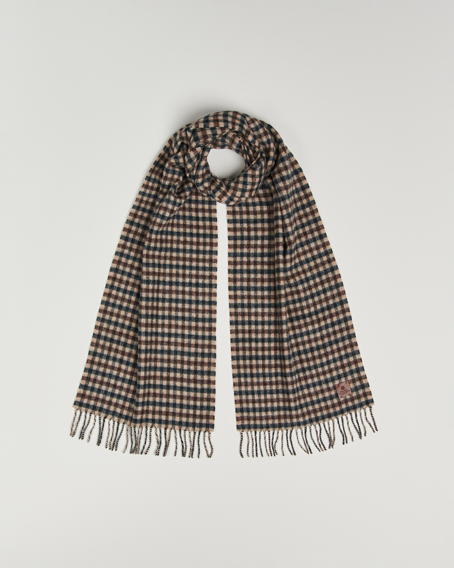 Homme | Amanda Christensen Wool Check Scarf Green/Brown | Amanda Christensen | Wool Check Scarf Green/Brown