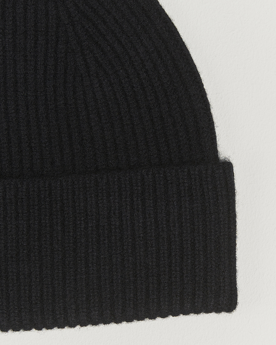 Homme | Amanda Christensen Rib Knitted Merino Wool Cap Black | Amanda Christensen | Rib Knitted Merino Wool Cap Black