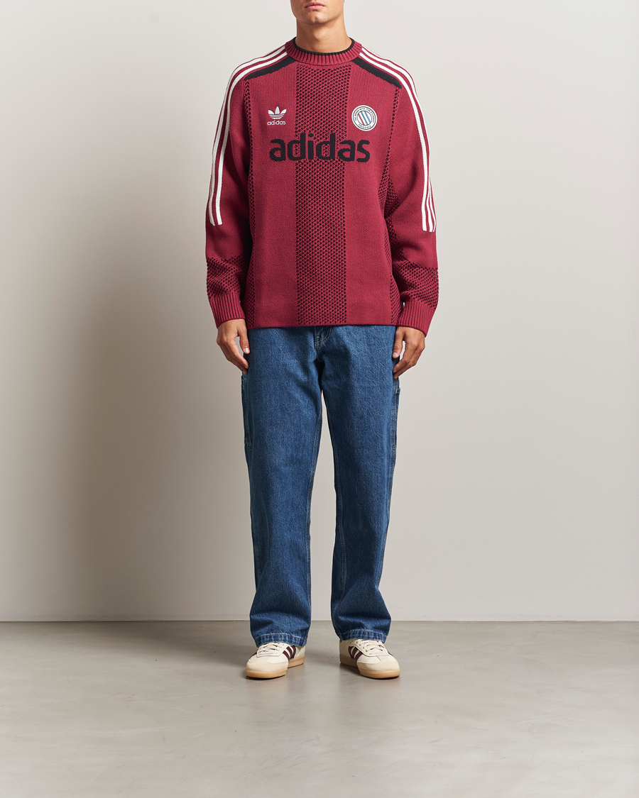 Homme | Pulls Et Tricots | adidas Originals | Knitted Football Sweater Legacy Burgundy